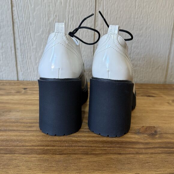 NWOT Arizona Jean Company White Chunky Lace Up Heel Block Shoes, Size‎ 6.5M Y2K - Picture 2 of 9